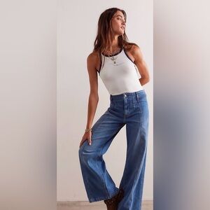 Free People We The Free Libre Wide Leg Jeans High Rise Size 27 NWT